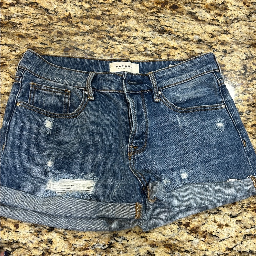 PacSun Distressed Blue Jean Shorts